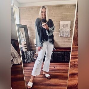 POL Long Sleeve Top in Dark Gray